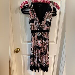 Karen Kane Pink and Black Floral Maxi Dress